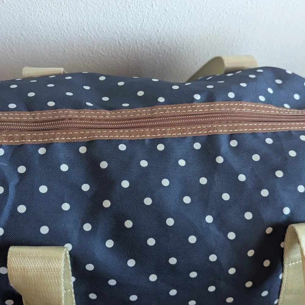 Lily Zen Bloom Polka Dot Weekender Travel Carry-on Bag Duffel 17" X 13" X 8" - Picture 7 of 11